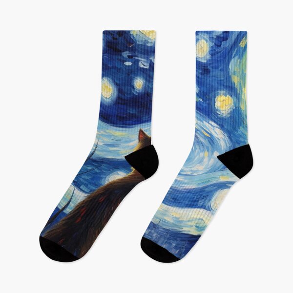 Item preview, Van gogh Inspired Starry Night Cat Painting designed and sold by Vangoholic.