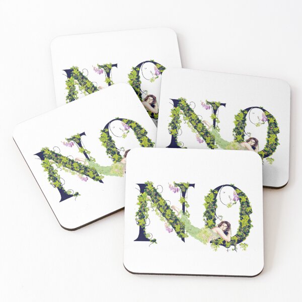 Item preview, no - vintage botanical drawing of a woman saying no designed and sold by Sarah Rosie Studios.