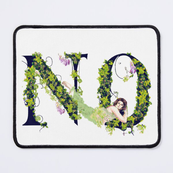 Item preview, no - vintage botanical drawing of a woman saying no designed and sold by Sarah Rosie Studios.