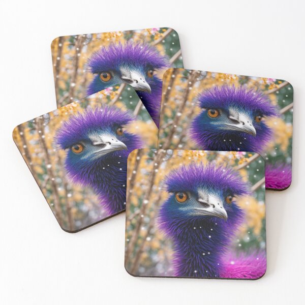 Item preview, Quirky, Purple Emu in the Snow designed and sold by Wolfheartart.