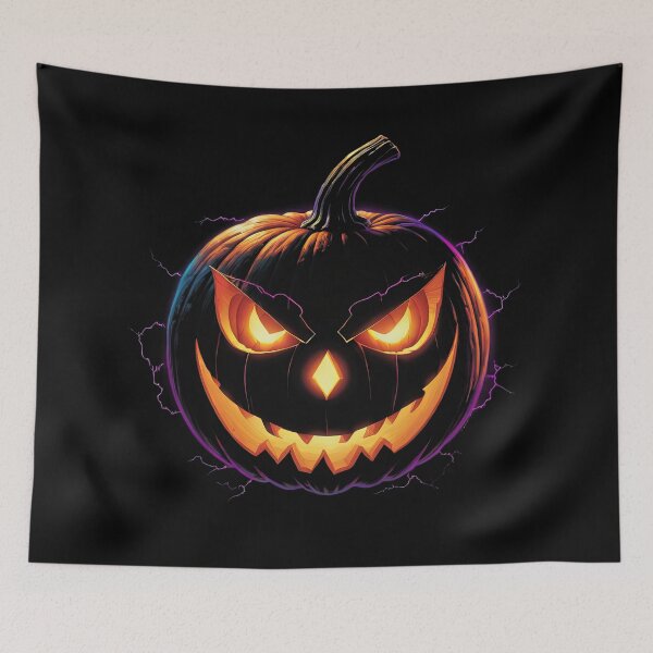 Item preview, spooky jack o lantern, halloween pumpkin painting designed and sold by ChaosEdits.