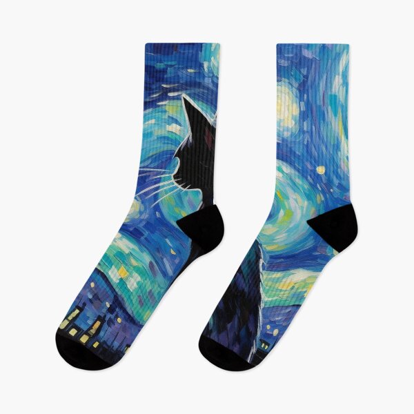 Item preview, Van gogh Inspired Starry Night Cat Painting designed and sold by Vangoholic.