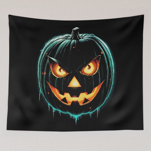 Item preview, Neon jack o lantern, halloween pumpkin glowing designed and sold by ChaosEdits.