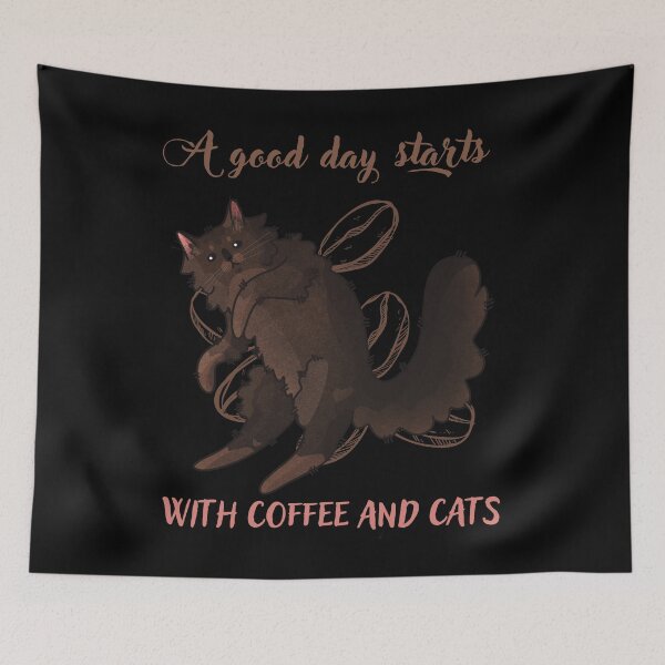 Item preview, A Good Day Starts with Coffee and Cats - Chocolate Furbaby designed and sold by FelineEmporium.