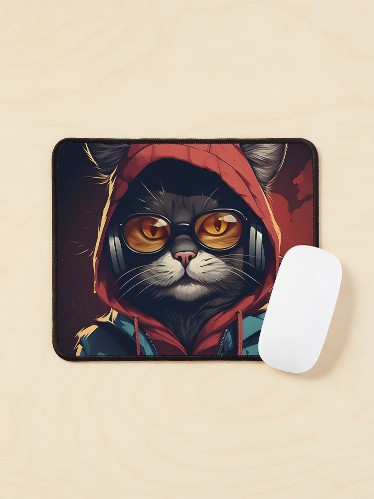 Thumbnail 1 of 5, Mouse Pad, Cat Rapper designed and sold by somruedee.