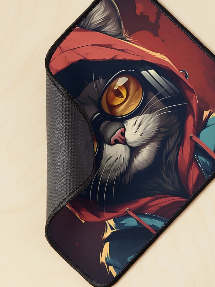 Thumbnail 2 of 5, Mouse Pad, Cat Rapper designed and sold by somruedee.