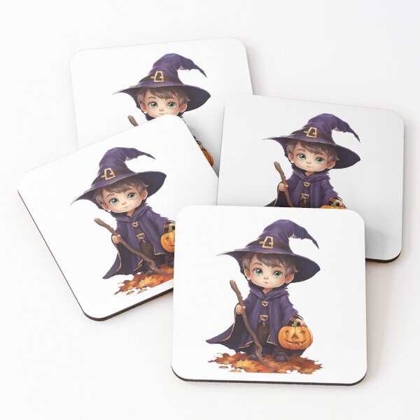 Item preview, Little Wizard with Halloween Pumpkin designed and sold by StyleSketch.