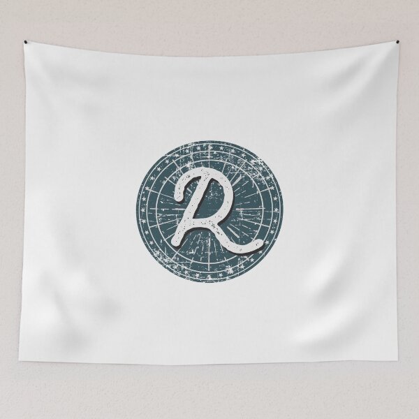 Item preview, Monogram R Vintage Sunburst Circle designed and sold by simplymonogram.