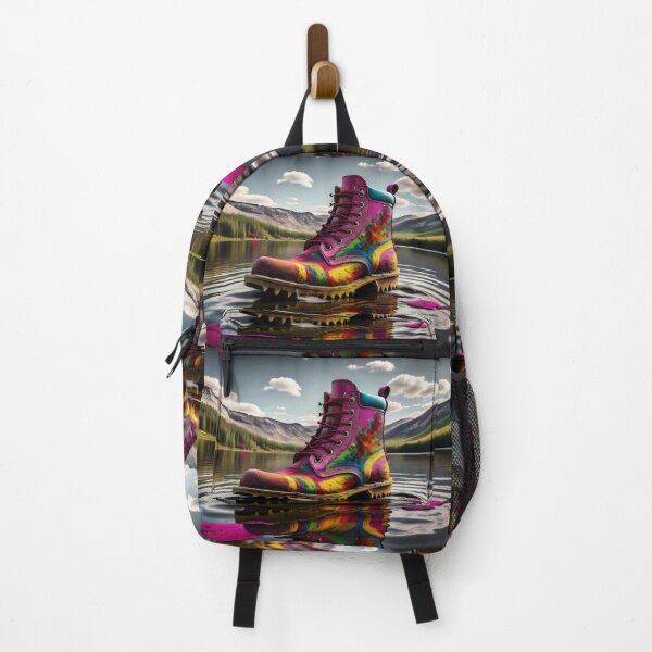 Item preview, Artwork that captures the beauty of a lake in the style of a colorful shoe paintings designed and sold by AI-Only Creations.