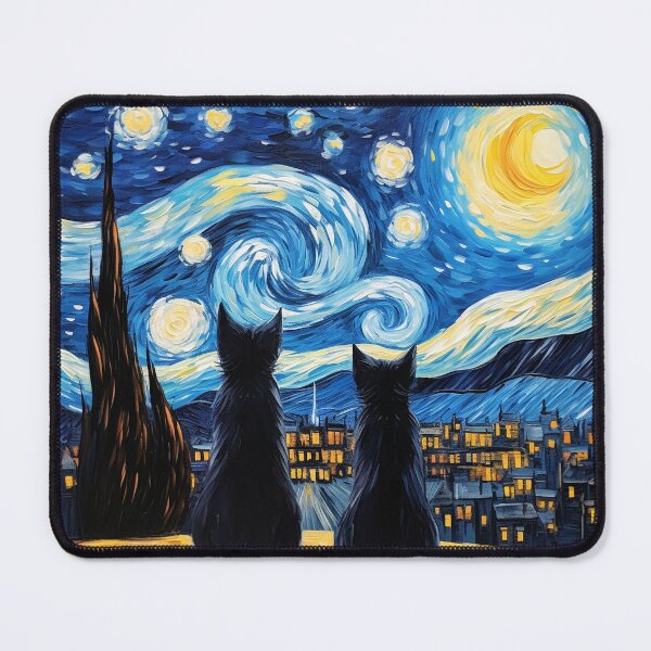 Item preview, Van gogh Inspired Starry Night Cat Painting designed and sold by Vangoholic.