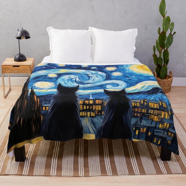 Item preview, Van gogh Inspired Starry Night Cat Painting designed and sold by Vangoholic.