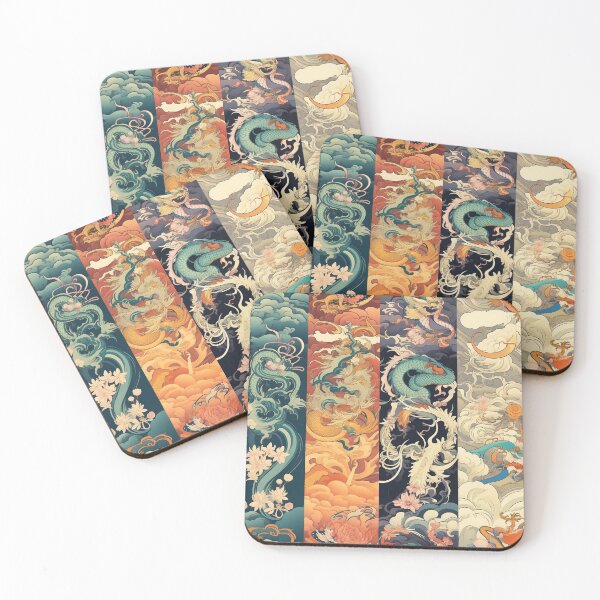 Item preview, Four Sacred Beasts Seamless Pattern designed and sold by exitbird.