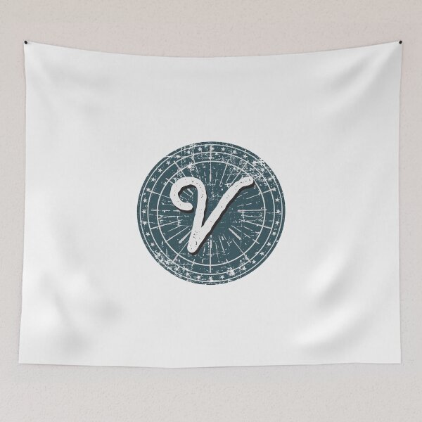 Item preview, Monogram V Vintage Sunburst Circle designed and sold by simplymonogram.