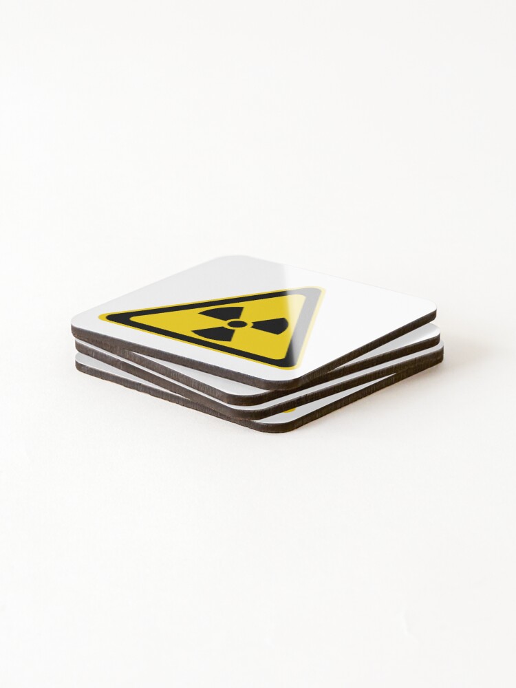 Thumbnail 4 of 5, Coasters (Set of 4), Radioactive Symbol Warning Sign - Triangular designed and sold by ScienceCorner.