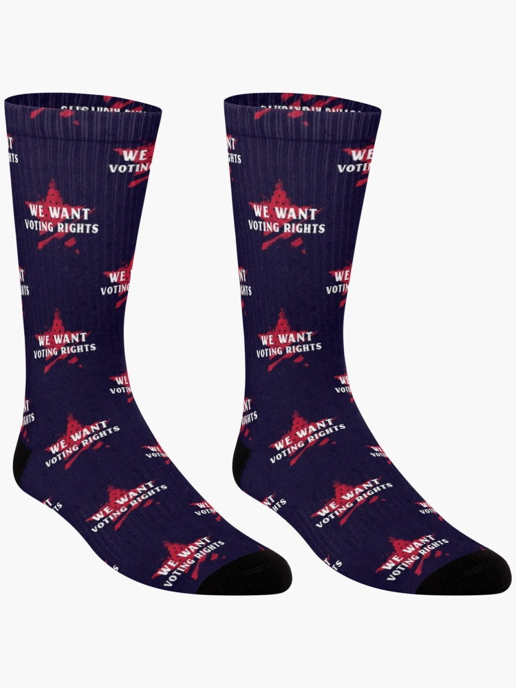 Thumbnail 3 of 5, Socks, We Want Voting Rights. Civil Rights  designed and sold by Rebel-Design.