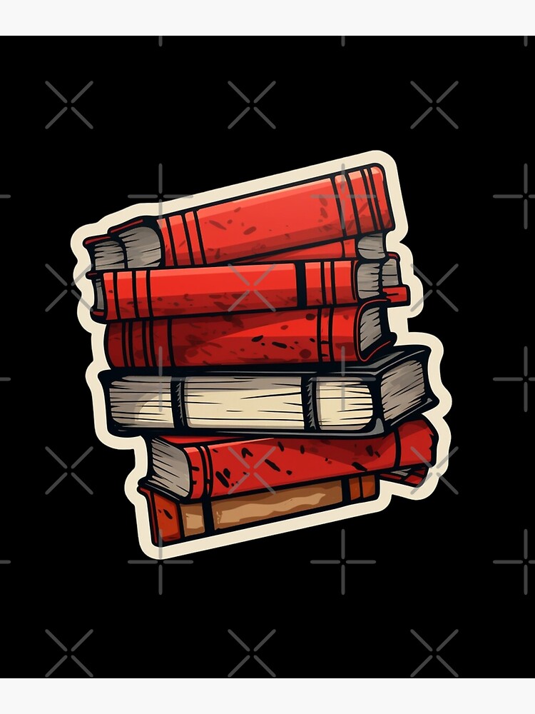 vintage book stack Sticker for Sale by Mateusz Majcherek