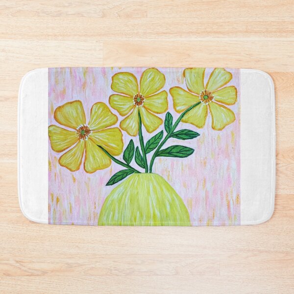 Item preview, Yellow flowers on a coconut vase designed and sold by AnnaPaints71.