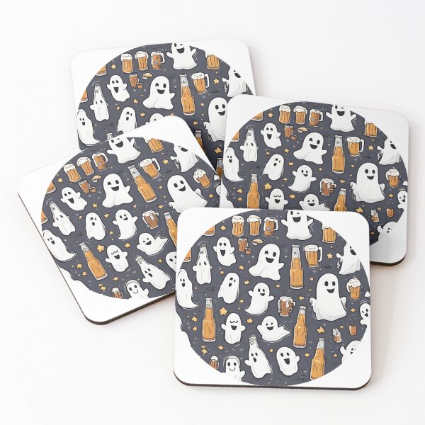 Item preview, Halloween party patten cute ghost drink beer designed and sold by teacherpeiyuan.