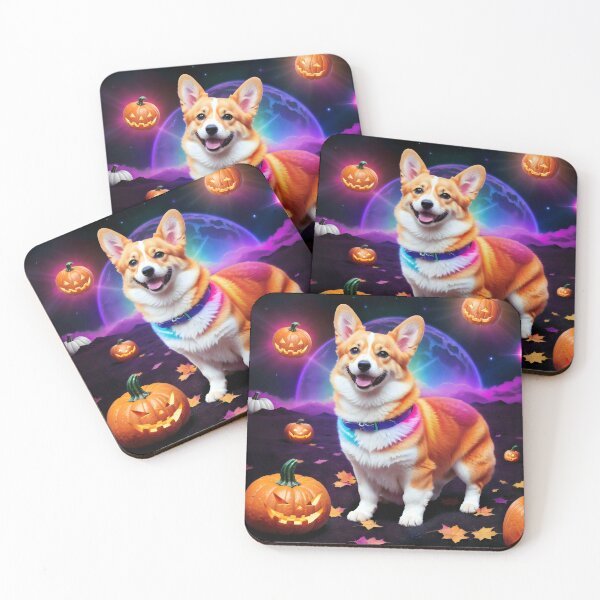 Item preview, Neon Rainbow Fantasy Halloween Space Corgi Puppy designed and sold by The Devil That You Forgot.