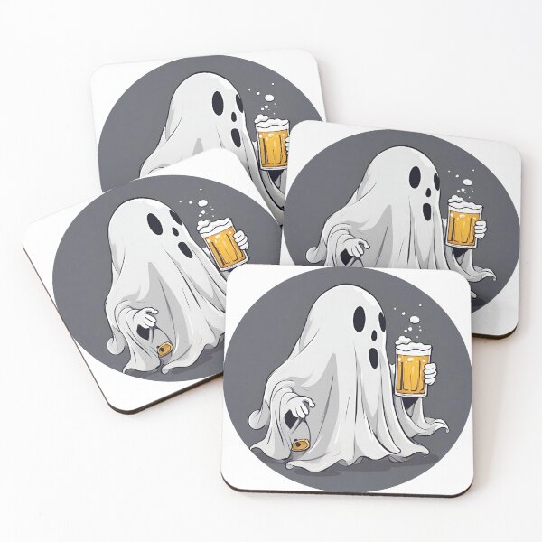 Item preview, Halloween party patten cute ghost drink beer designed and sold by teacherpeiyuan.