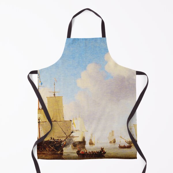 Item preview, Dutch men-o'-war and other shipping in a calm: Willem van de Velde the Younger designed and sold by will-o-wares.