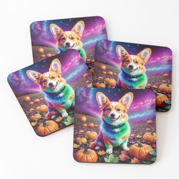 Item preview, Neon Rainbow Fantasy Halloween Space Corgi Puppy designed and sold by The Devil That You Forgot.
