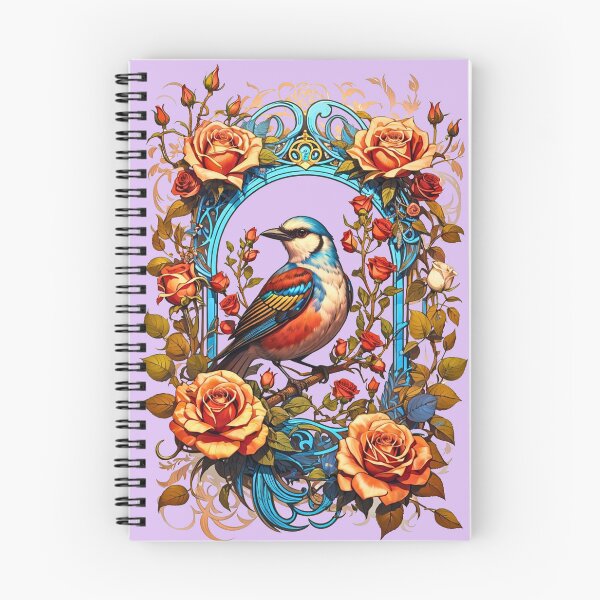 Item preview, Bird on a branch with roses retro vintage floral design designed and sold by BorgSpareParts.