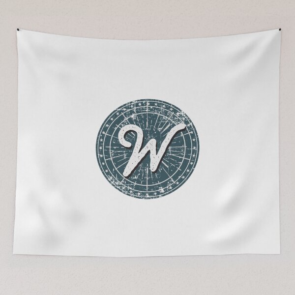 Item preview, Monogram W Vintage Sunburst Circle designed and sold by simplymonogram.