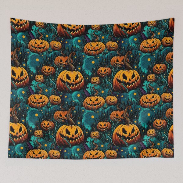 Item preview, Halloween Pumpkin Orange and Blue Pattern designed and sold by Blue-Banana.