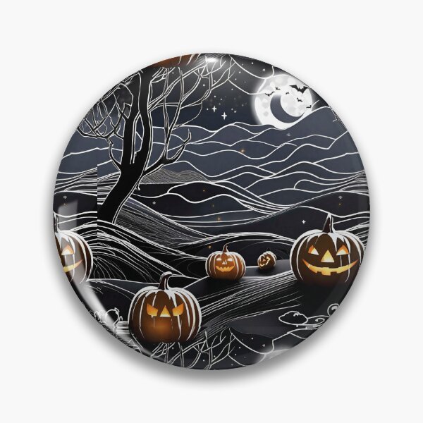 Item preview, Trippy Halloween Jack-O'-Lanterns Night Landscape 21 designed and sold by Benito Del Ray.