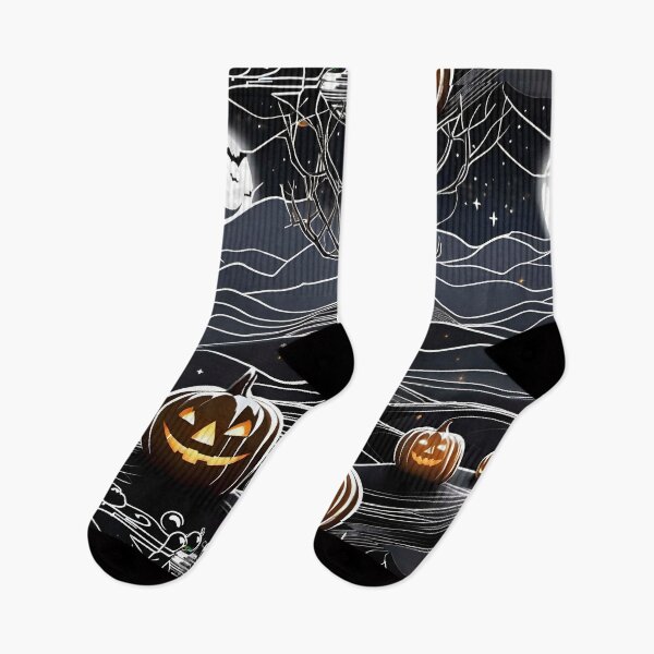 Item preview, Trippy Halloween Jack-O'-Lanterns Night Landscape 21 designed and sold by Benito Del Ray.