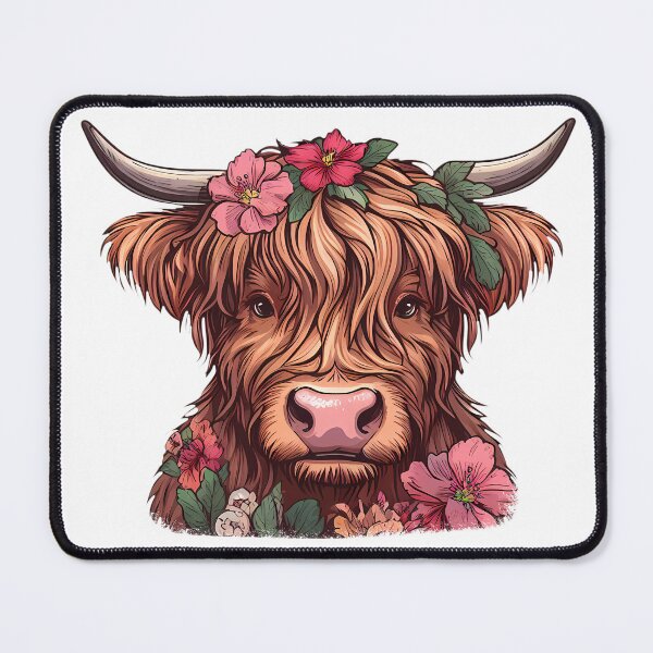 Item preview, Floral Highland Cow Sticker Pack Scottish Highlander Bundle Floral Highlander Sticker Set designed and sold by Beanster-nl.