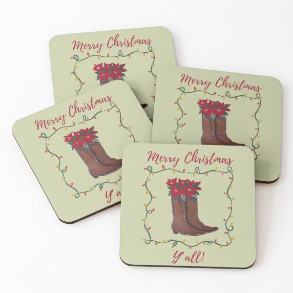 Item preview, Christmas Cowboy Boots with Poinsettias  designed and sold by killerchihuahua.