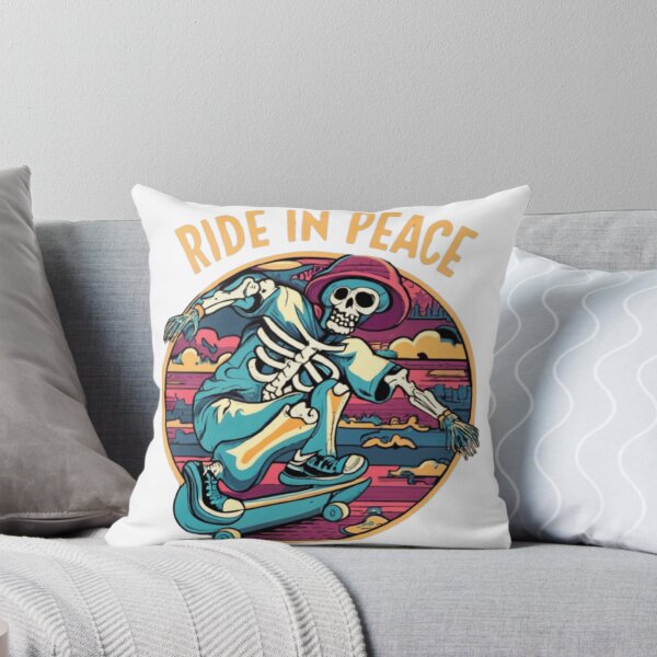 Item preview, RIDE IN PEACE - Halloween Skateboarder Thrills designed and sold by HalloweenHQ.