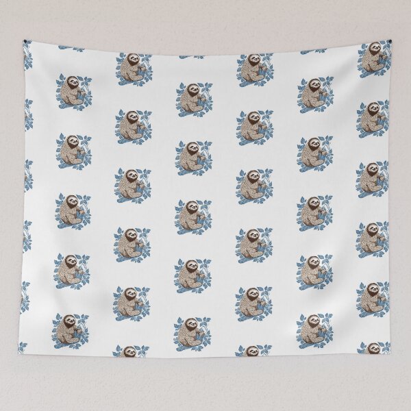 Item preview, Sloth pattern print on white  designed and sold by Kr3uzberg.