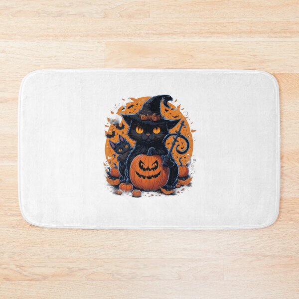 Item preview, Witchy Whiskers - Halloween Cat Magic designed and sold by hudaG.
