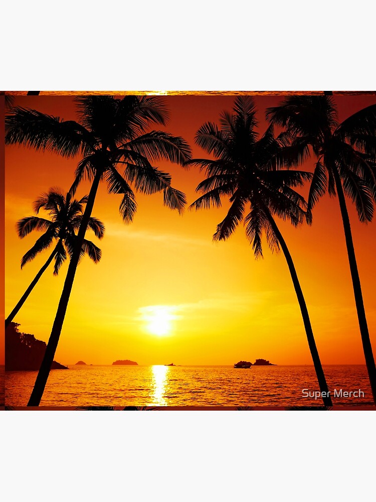 Schoner Strand Sonnenuntergang Wandbehang Von Supermerch Redbubble