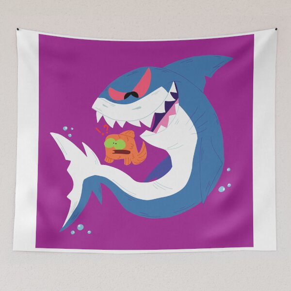 Item preview, Shark and little fish cartoon print designed and sold by CryStar-Chaos.