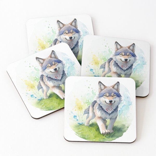 Item preview, Wolf Cub Watercolour Picture designed and sold by Wolfheartart.