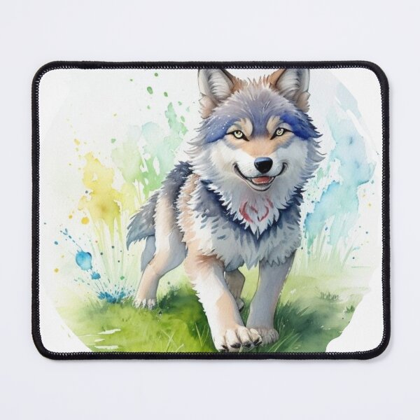 Item preview, Wolf Cub Watercolour Picture designed and sold by Wolfheartart.