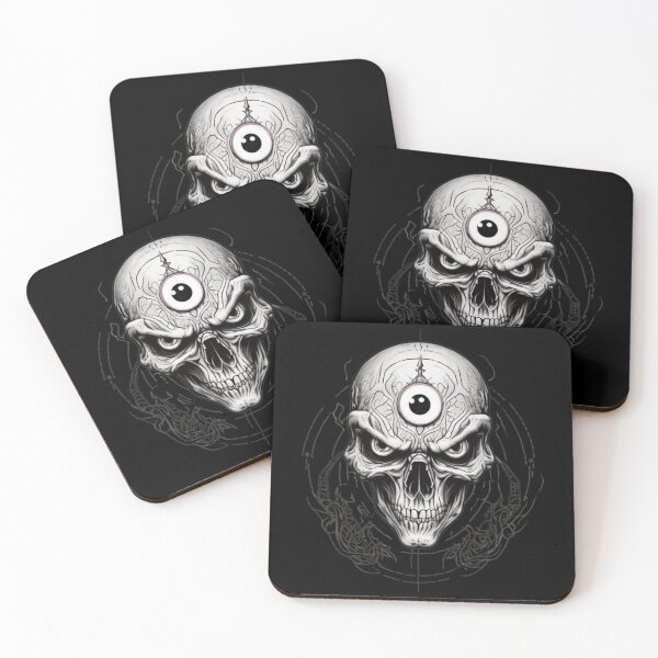 Item preview, Gothic Skull of Sinister Vision | Eery Grey & Black Tattoo Style Skull Graphic  designed and sold by DopeStick.