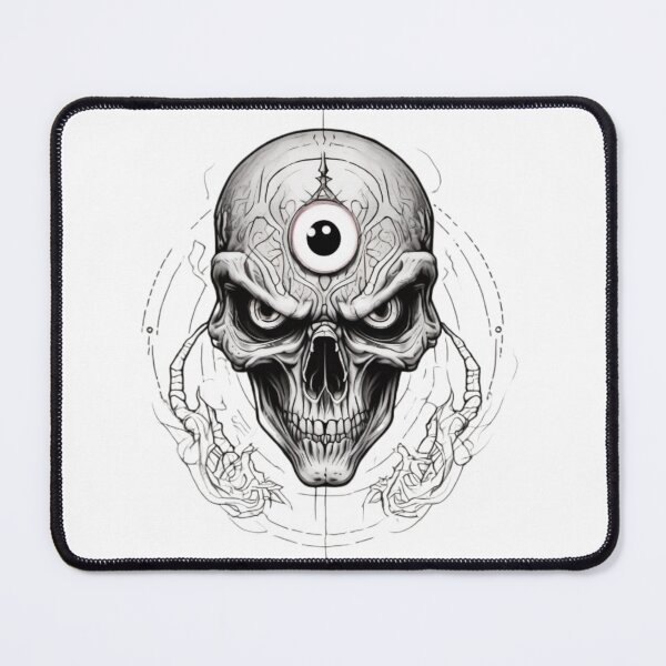 Item preview, Gothic Skull of Sinister Vision | Eery Grey & Black Tattoo Style Skull Graphic designed and sold by DopeStick.