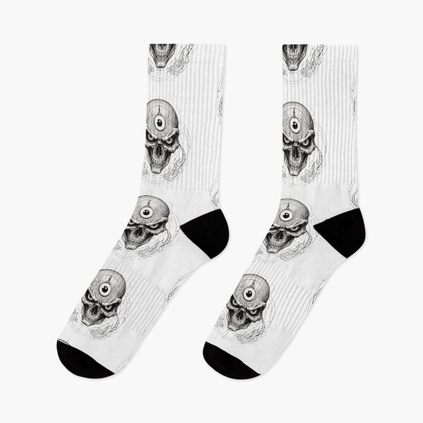 Item preview, Gothic Skull of Sinister Vision | Eery Grey & Black Tattoo Style Skull Graphic  designed and sold by DopeStick.