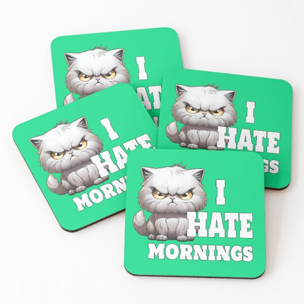 Item preview, Cat I Hate Mornings designed and sold by ThisThatThing.