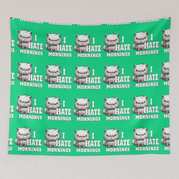 Item preview, Cat I Hate Mornings designed and sold by ThisThatThing.