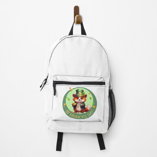 Item preview, St Patricks day.Red panda in a green suit with clover, holding gold coins in his paws. designed and sold by Anastasiia Yurevych.