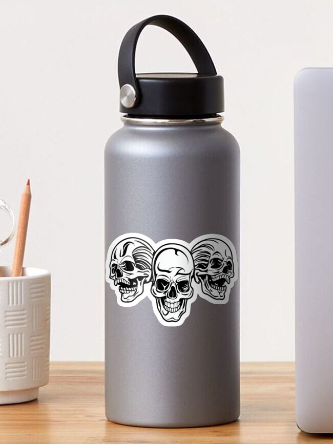 Thumbnail 1 of 3, Sticker, Three skulls laughing designed and sold by Coollzone.
