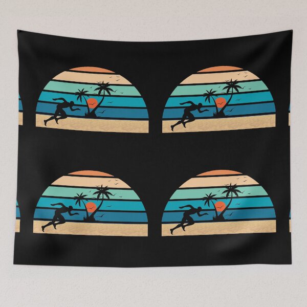 Item preview, Silhouette Sprint with Retro Sunset on Beach designed and sold by Project4X.