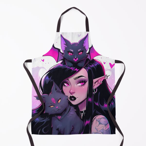 Item preview, Cute Pink and Black Goth Anime Girl designed and sold by bubblegoth.