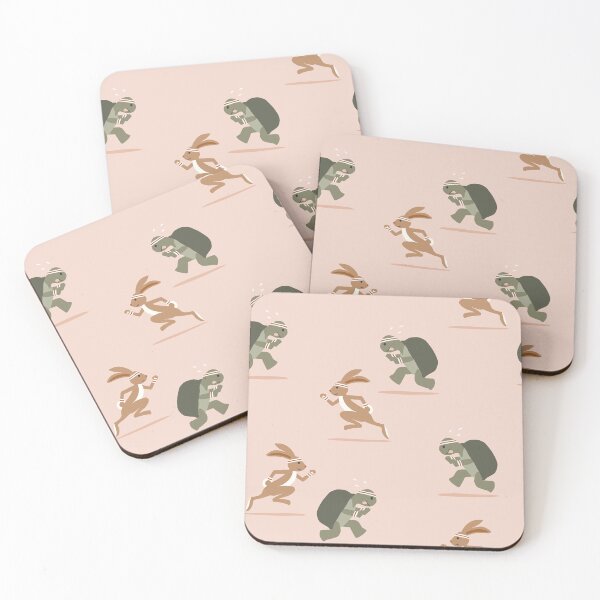 Item preview, running club - tortoise and the hare - peach designed and sold by littlearrow.